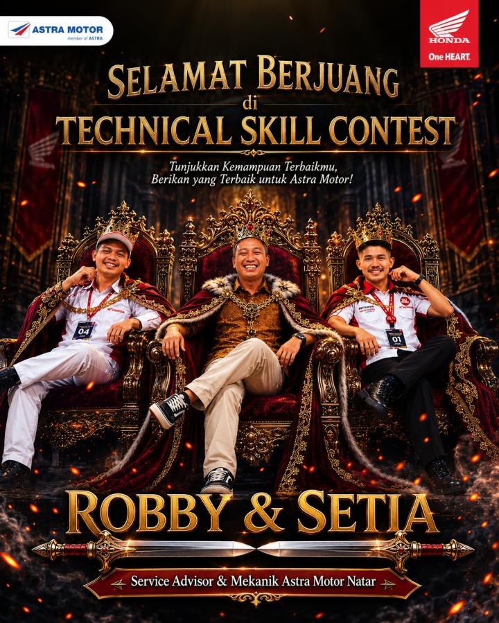 Menuju Panggung Nasional: Robby & Setia, Service Advisor dan Mekanik Astra Motor Natar Siap Bertarung di Technical Skill Contest